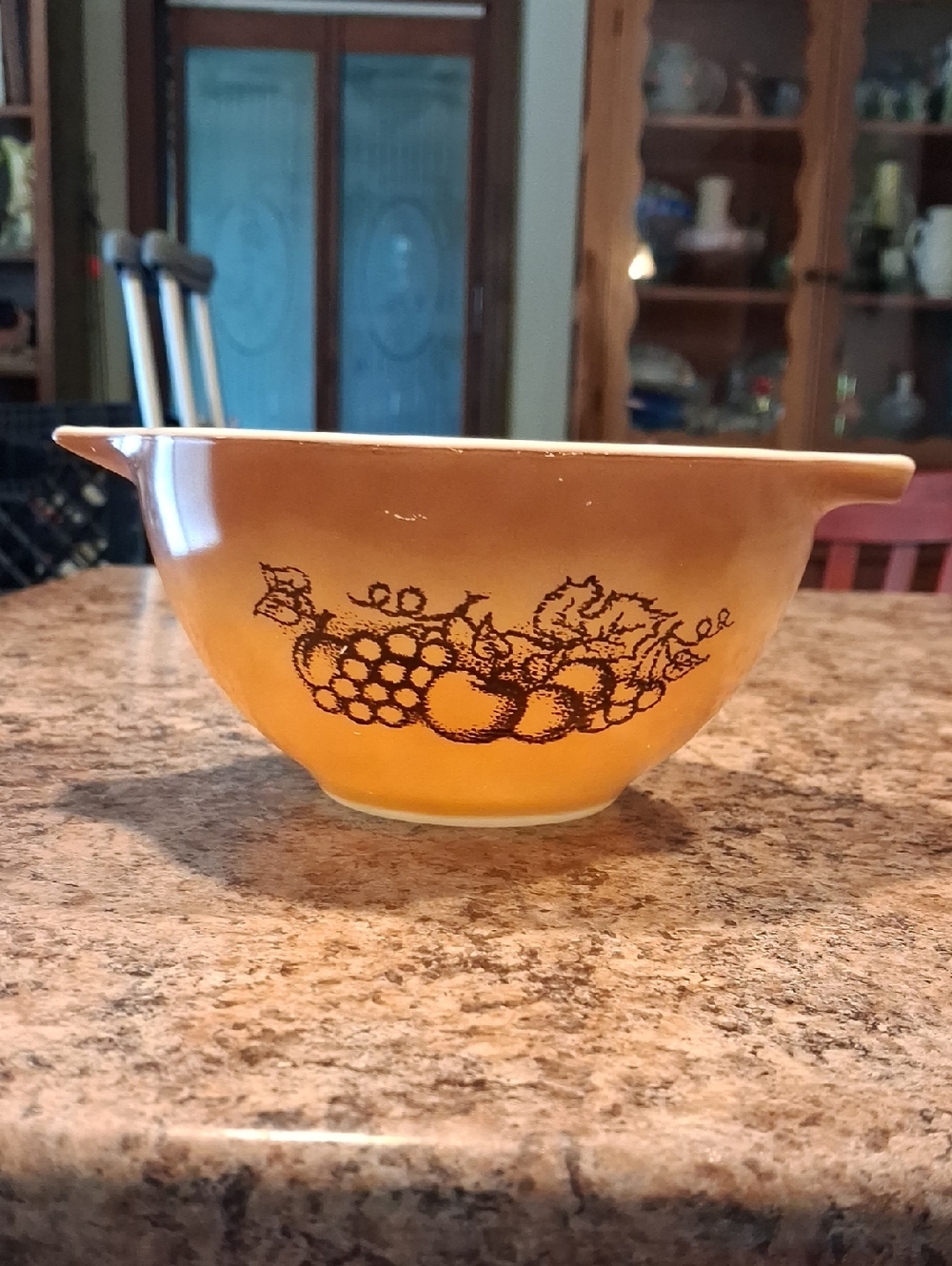 Vintage Tan and brown Mixing Bowl